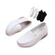 Women's Non Slip Nursing Shoes, Womens White Air Cushion Slip on Breathable Nurse Shoes, with Flat Boat Socks 2 Pairs, for Medical Workers, Doctors, Healthcare Providers (Color : 1 White, Size : 5 U