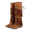 Womens Pointed Ankle Boots Winter High Heel Boots High Boots Winter Warm Plush Long Boots Ladies Riding Boots Zip Up Leahter Warm Snow Boots Non-Slip Sole (Brown 3 UK)