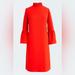 J. Crew Dresses | J. Crew Ruffle Neck Dress Sz 2 | Color: Orange/Red | Size: 2