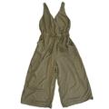 American Eagle Outfitters Pants & Jumpsuits | American Eagle Sleeveless Wrap Front Wide Leg Cropped Overalls Jumpsuit Sz Xxl | Color: Green | Size: Xxl