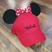 Disney Accessories | Disney Red And Black Minnie Mouse Ear Hat With Polka Dot Bow | Color: Black/Red | Size: Os