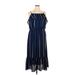 Banana Republic Factory Store Casual Dress - Midi Square Sleeveless: Blue Dresses - Women's Size X-Large