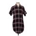 Madewell Casual Dress - Shift Collared Short sleeves: Burgundy Plaid Dresses - Women's Size Small