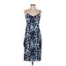 Banana Republic Casual Dress - Midi: Blue Acid Wash Print Dresses - Women's Size 2