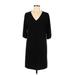 MICHAEL Michael Kors Casual Dress - Shift V Neck Short sleeves: Black Solid Dresses - Women's Size Medium