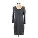 Kenneth Cole New York Casual Dress - Sweater Dress: Gray Marled Dresses - Women's Size X-Small