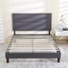 Full Upholstered Bed Frame with Headboard and Storage - Simple & Elegant Design, Sturdy & Noise-Free, Tool-Free Assembly