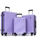 3 Piece Luggage Sets PC&ABS Lightweight Suitcase with Two Hooks, Spinner Wheels, (size of 20/24/28)