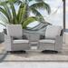 AOOLIMICS 2 Pieces Patio Cushioned Gray PE Wicker Swivel Rocking Chair Sets