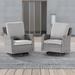 LIVOOSUN 2-Piece Patio Gray Rattan Swivel Rocking Sofa Furniture Set