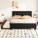 Queen Size Upholstered PU Leather Platform Bed with Headboard and Twin Trundle