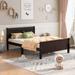 Brown, Black Queen Size Wood Platform Bed with Classic Design, Solid Construction, Easy to Clean, and Wooden Slat Support