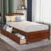 Twin Size Wood Storage Bed with Headboard, 2 Drawers, and No Box Spring Required - Modern Design, Durable Construction