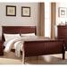 Transitional Cherry Wood Twin Bed with Sleigh Style, KD Headboard & Footboard, Box Spring Required