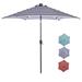 Outdoor 8.7-Feet Market Table Umbrella with Push Button Tilt and Crank, Stripes With 24 LED Lights,Umbrella Base is not Included