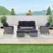 AOOLOMICS 7Pcs Patio Furniture Gray PE Wicker Conversation Sofa Set