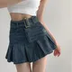 Plus Size Hot Girl Jeans rock Damen Falten rock y2k Mode lässig College-Stil hohe Taille schlanke