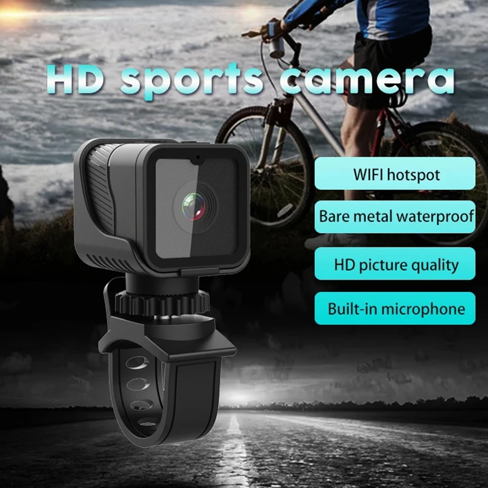1080P HD tragbare Sport-Minikamera mit Hotspot WiFi wasserdichte Kamera, Motorrad- und Fahrradfahrrekorder Image