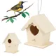 Wooden Mini Bird Cage Outdoor Hanging Birdhouse Box Garden Bird Cages Home Yard Decoration Bird