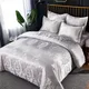 Jane Spinning Embroidered Comforter Set Queen Gray Luxury Flower Bedding Set Home Textiles King Ropa