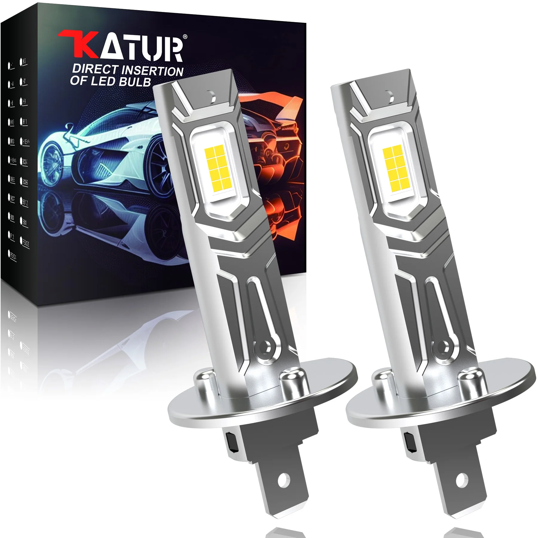 2 Stücke Canbus LED Glühbirne H1 LED Scheinwerfer Mini Größe Design Drahtlose Lüfterlos Für Auto LED Lampe CSP Chips 16000LM Weiß Image