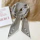 Stripe Female Shawl French Printing Ribbon Headband Wraps Korean Style Scarves Printed Scarf Small