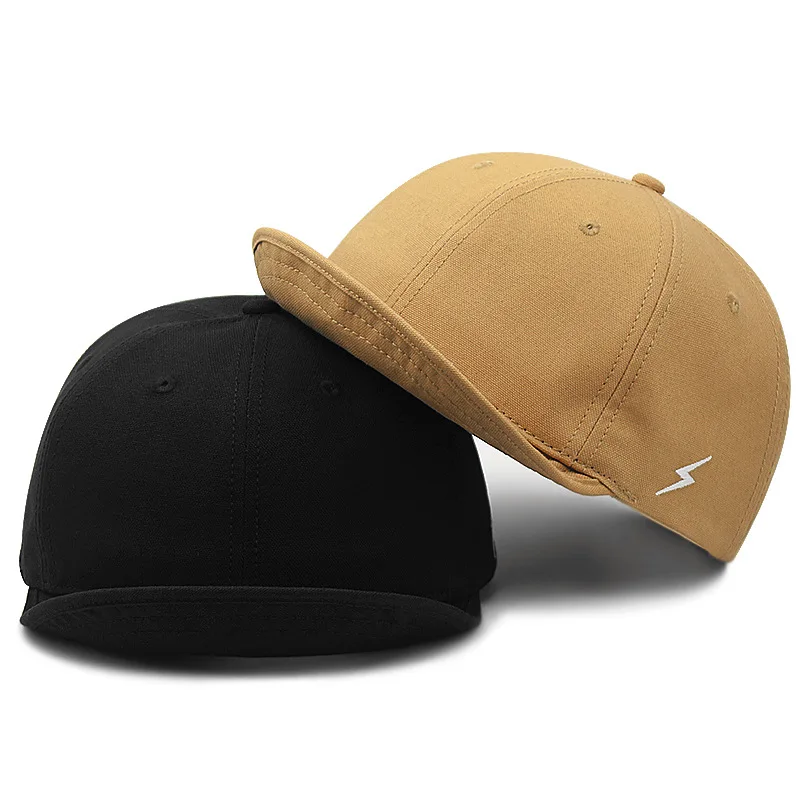 Große Kopfgröße Snapback-Mütze für Herren, 5 cm, kurze Krempe, HiP-Hop-Baseballmütze für Herren, lässig, Streetwear, Totenkopf-Hüte, Herbstkappen für Herren