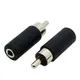 1Pcs RCA Male Plug to 3.5mm 3Pole Stereo Female Jack Adapter 3.5 Audio F Connector Black