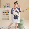 Sanrios-Hello Kitty Cartoon Homewear for Kids Kuromi My Melody Cinnamoroll Cute Anime Pyjamas