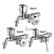 Water Faucet for Washing Machine Double Spout Double Switch G1/2 Water Tap Faucet Sink Water Tap for