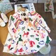 2024 Spring New in Children Girls Cute Clothes Kids Baby Full Sleeve Turn-down Collar Graffiti