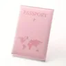Porta passaporto in PU modello mappa modello biglietto passaporto copertine passaporto da viaggio