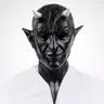 Mephistopheles maschera di corno di demone Halloween Cosplay Horror Devil Killer casco in lattice