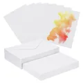 50/100Sets 300gsm Pure Cotton Postcard Watercolor Paper Cards with Envelopes Art Supplies for Art