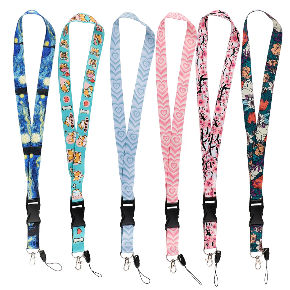 Fi51 Schnalle Seil Riemen Frauen Schlüssel bund Hals Lanyard für Studenten Schlüssel lange Telefon hängen Ornamente Anti-Lost Hang Seil Geschenke Image