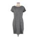 Banana Republic Factory Store Casual Dress - Shift Scoop Neck Short sleeves: Gray Print Dresses - Women's Size 12