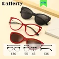 Ralferty 2 in 1 Vintage Cat Eye Sunglasses Women Magnet Clips On Glasses 0 Diopter Prescription