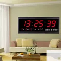 17inch Digital LED Screen Projection Wall Clock Time Calendar With Indoor Thermometer 24H Display -