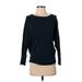 T Tahari Long Sleeve T-Shirt: Blue Tops - Women's Size X-Small