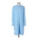 J.Crew Casual Dress - Shirtdress Mock Long sleeves: Blue Print Dresses - Women's Size 4