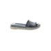 Kate Spade New York Sandals: Slide Platform Boho Chic Gray Solid Shoes - Women's Size 7 1/2 - Open Toe