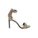 Saks Fifth Avenue Heels: Gold Leopard Print Shoes - Women's Size 6 - Open Toe