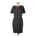 T Tahari Casual Dress - Sheath: Gray Plaid Dresses - Women's Size 10