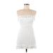 Princess Polly Casual Dress - Mini Square Sleeveless: White Solid Dresses - Women's Size 6