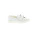 Nine West Flats: Slip-on Platform Casual White Solid Shoes - Women's Size 5 1/2 - Almond Toe