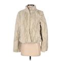 Blossom & Clover Faux Fur Jacket: Short Ivory Print Jackets & Outerwear - Women's Size Small