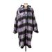 Fashion Nova Coat: Mid-Length Purple Print Jackets & Outerwear - Women's Size Medium