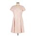 Vince Camuto Casual Dress - A-Line: Pink Floral Motif Dresses - Women's Size 12