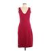 Moda International Casual Dress - Sheath: Burgundy Solid Dresses - Women's Size Medium