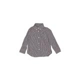 Ralph Lauren Long Sleeve Button Down Shirt: Burgundy Checkered/Gingham Tops - Size 18 Month